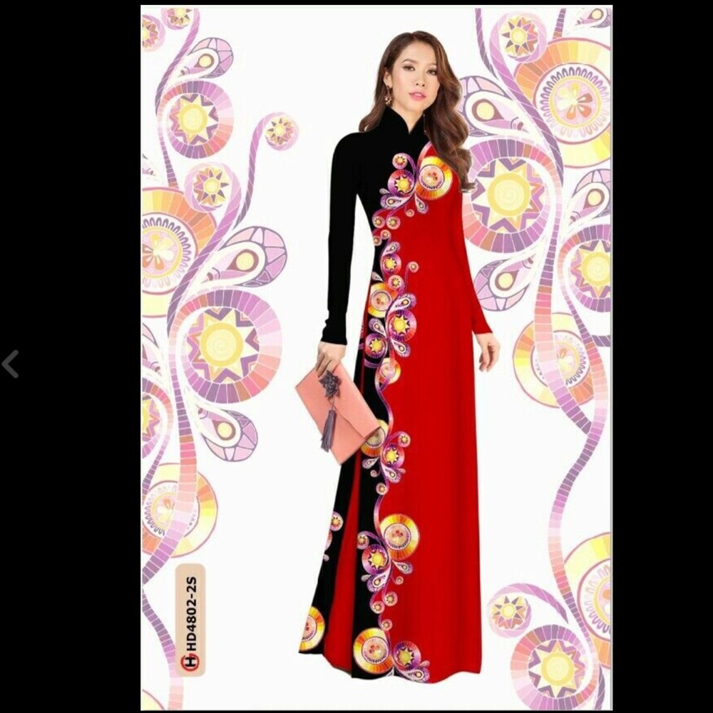 NEW Vietnamese Ao Dai Traditional Dress Size 8 USA, VN 2XL